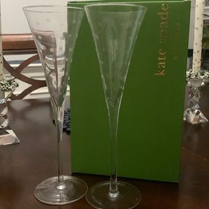 Kate Spade Larabee Dot Toasting Flute Pair